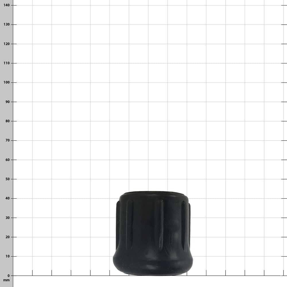 Big Shot rubber cap, black rubber cap with vertical grooves on a white checkered background.