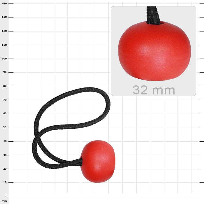 Stripping cherry 32, red round cherry with black string
