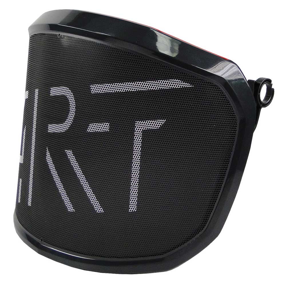 PROTOS® Visor Special Edition Black Visor with White Lettering ART, Side View, Manufacturer PROTOS®