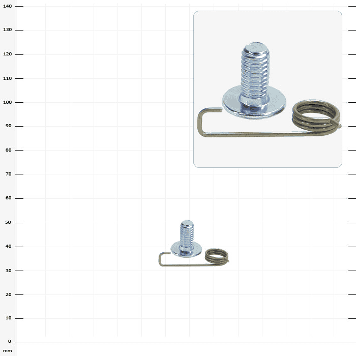 LockJack spring consisting of a small screw with washer and a bent metal spring