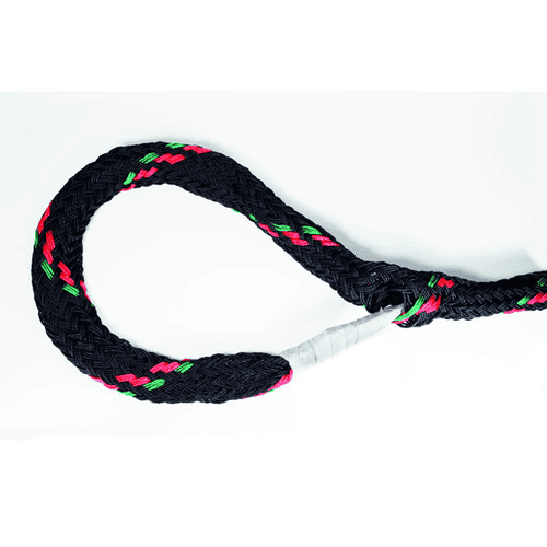 ArboLine 2 t rope with red and green accents, shaped into a large loop and fixed in one place with white tape