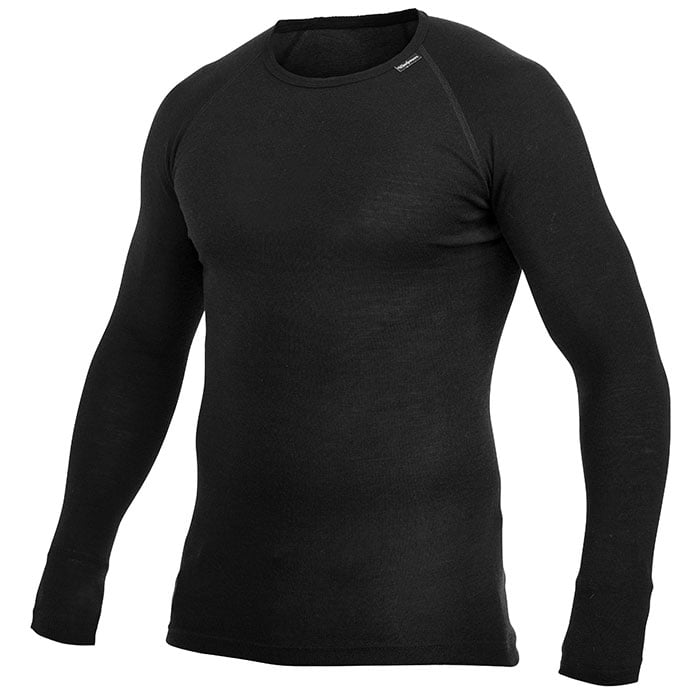 Crewneck Lite Black Crew Neck Long Sleeve T-Shirt with Small Logo on Collar