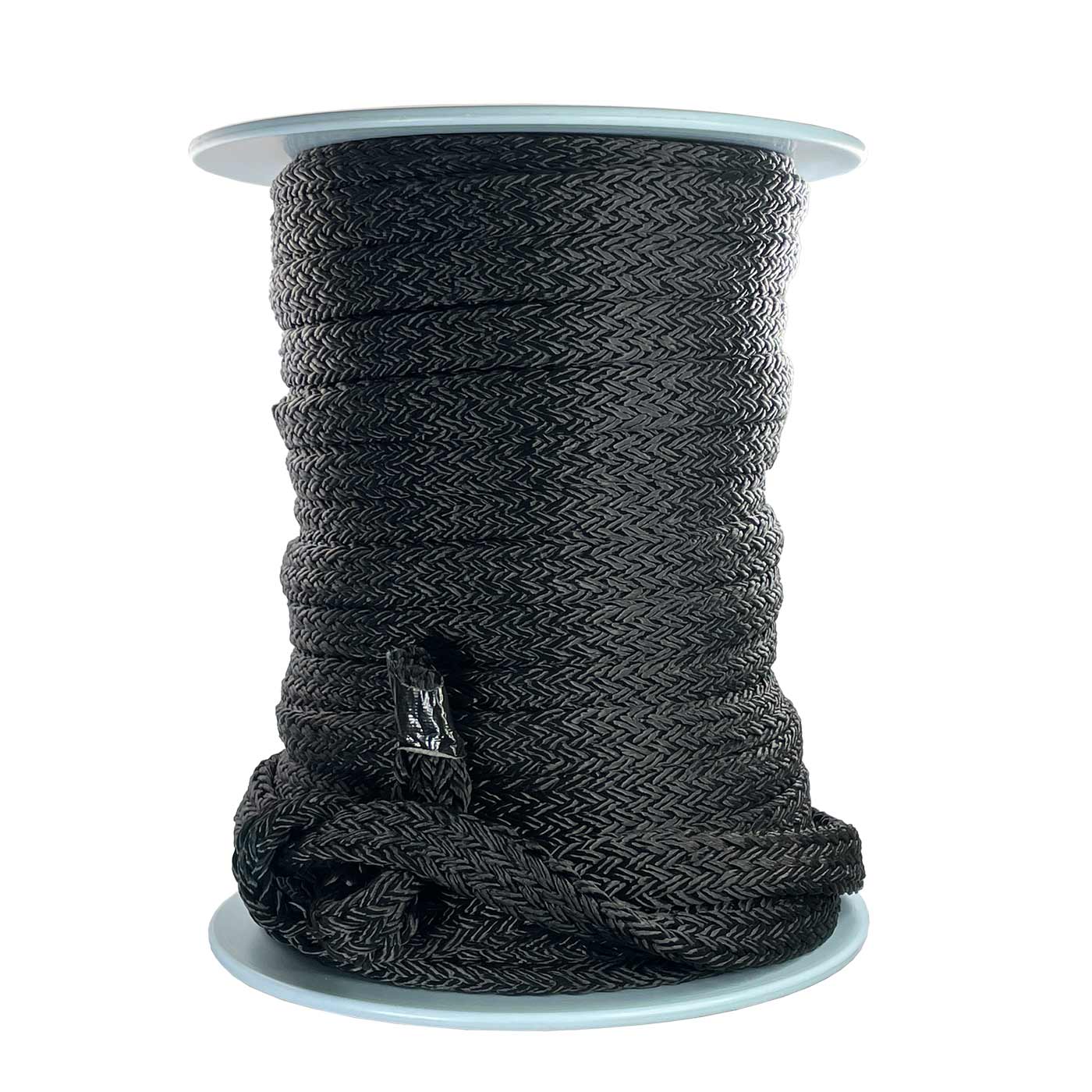 GEFA 4t recycled PES from GEFA, black braided cord wound on a white spool