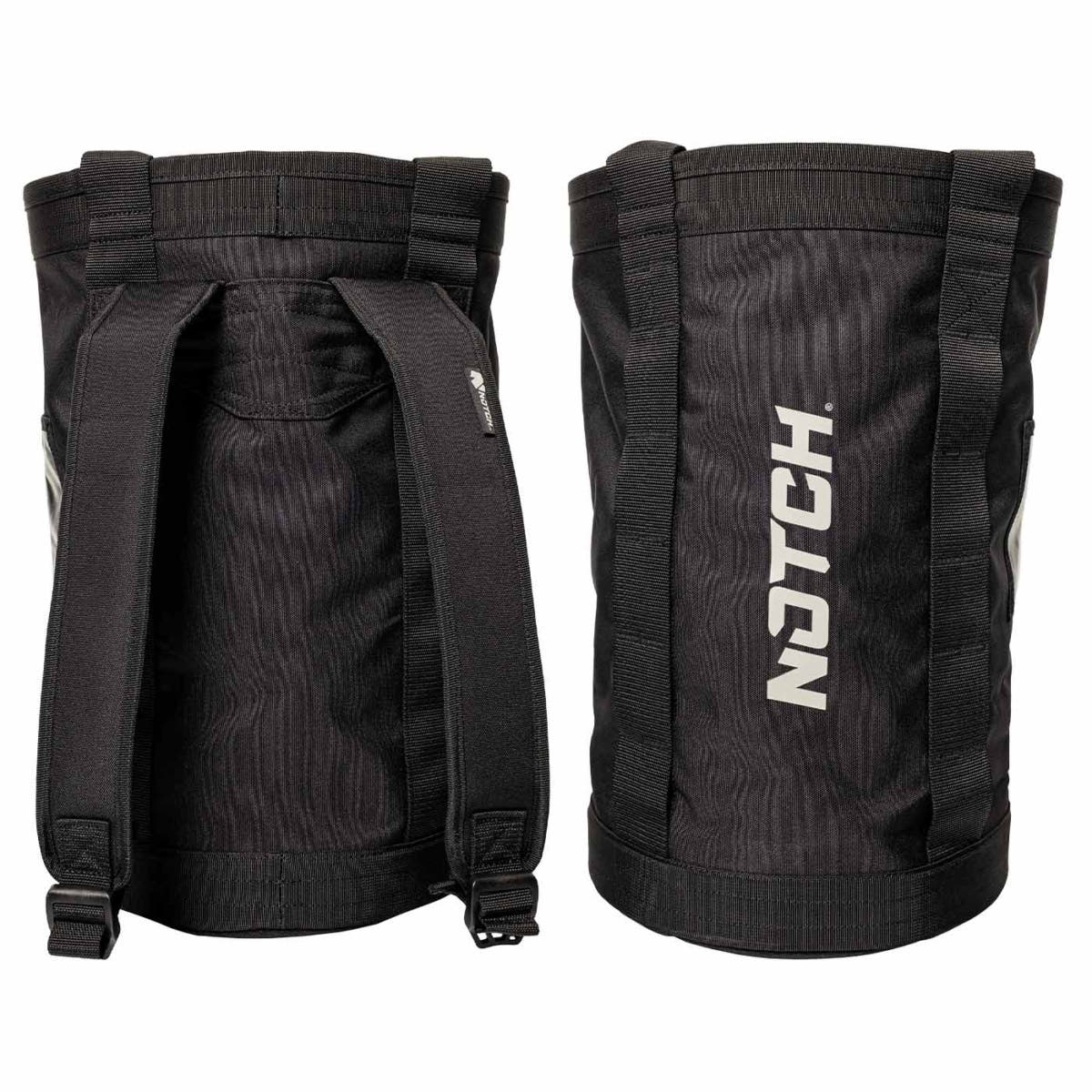 Pro 450 Bag, black notch bag with back and front, two padded shoulder straps and logo visible on the side