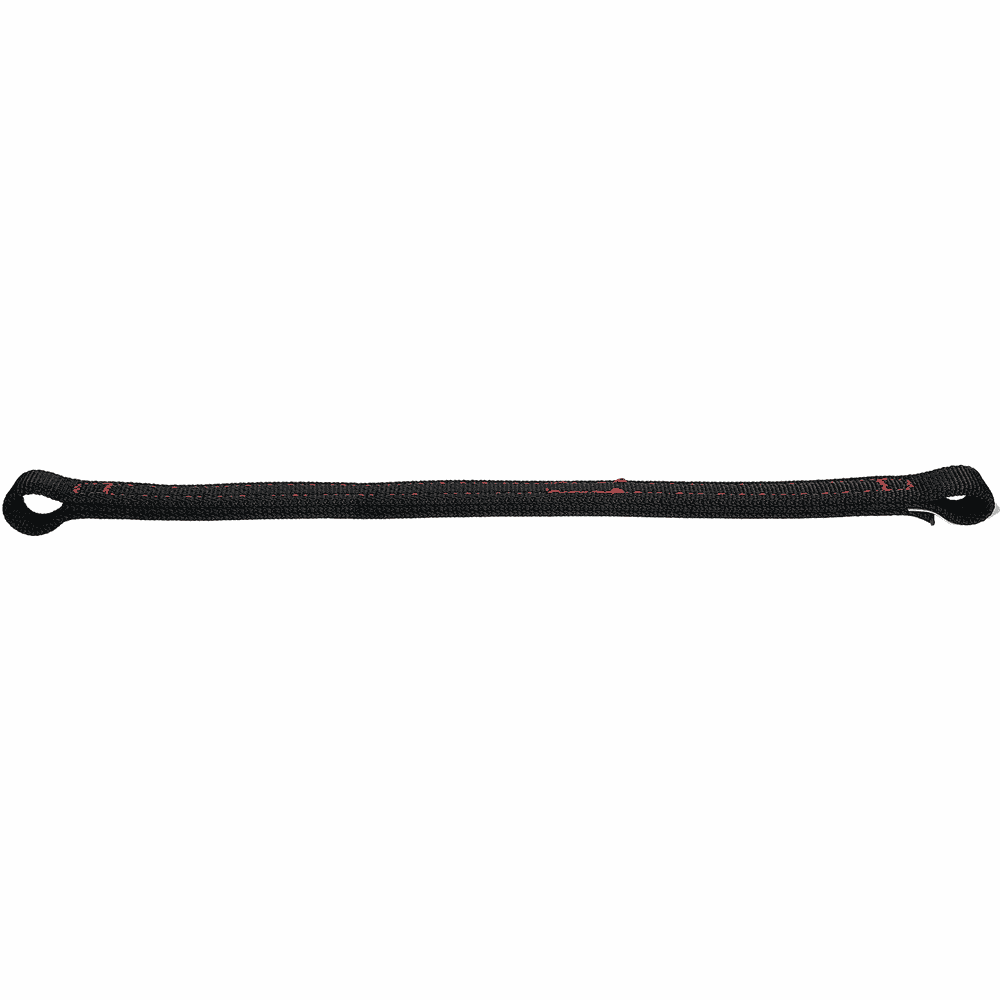 TreeAustria Pro central tape, very long black textile tape with loops at both ends, manufacturer's name visible in red lettering on the tape