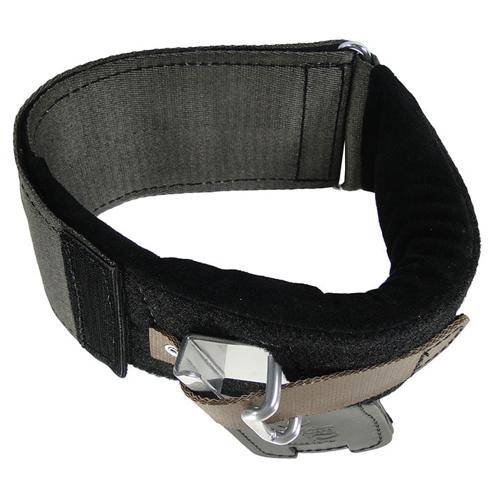 Wrap Pads Steel Buckalloy Black Padded Wrist Strap with Grey Fabric and Metal Hook