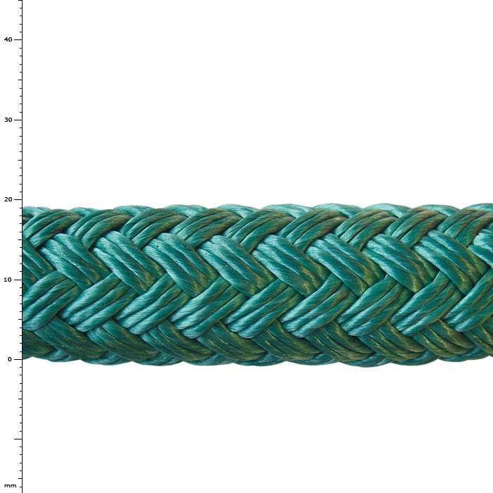 Bull Rope 19 Original, Close-up of a Thick Braided Rope in Turquoise with Greenish Accents