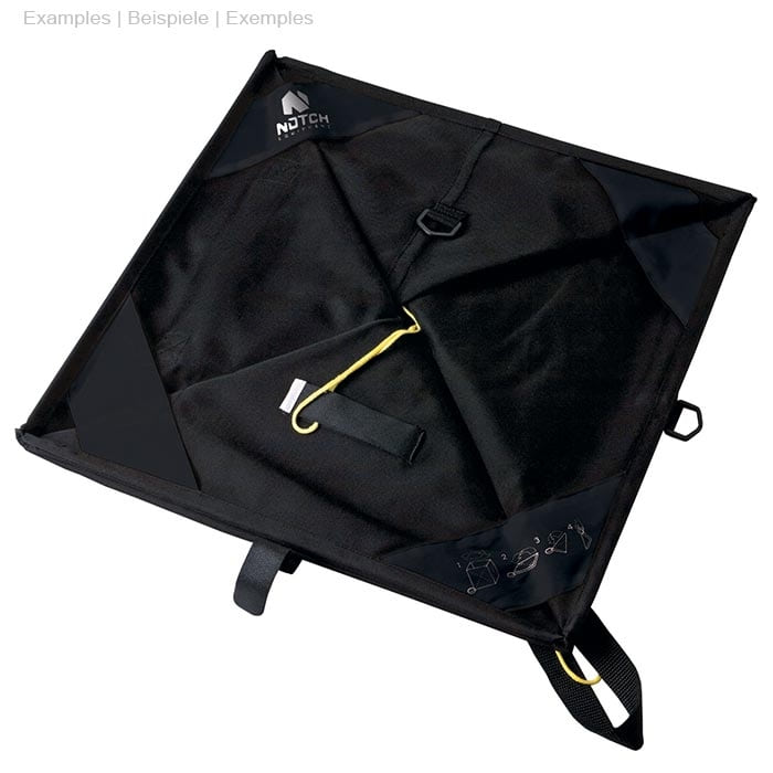Pro Folding Cube by Notch, black foldable cube with yellow hook and loops inside