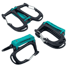 Three Cargo Tool Carrier Tool Carriers in Black and Green Lying on White Background