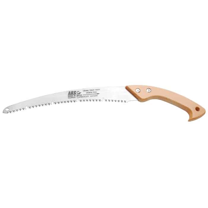 Super TurboCut Hand Saw with Curved, Serrated Metal Blade and Light Wooden Handle, Manufacturer ARS, Model Super TurboCut UV32X