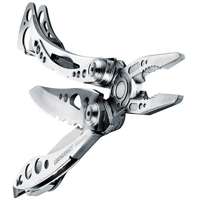 Leatherman Skeletool metal multitool with open pliers and knives