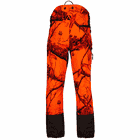 Breatheflex Pro Realtree pants in orange with black camouflage pattern and black knee reinforcements, back view with logos on the thighs