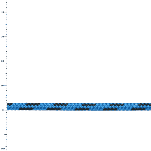 3 cord, blue and black braided cord, product name visible