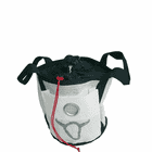 Net Bag, White Mesh Bag with Black Inner Pouch, Four Black Handles and Red Drawstring