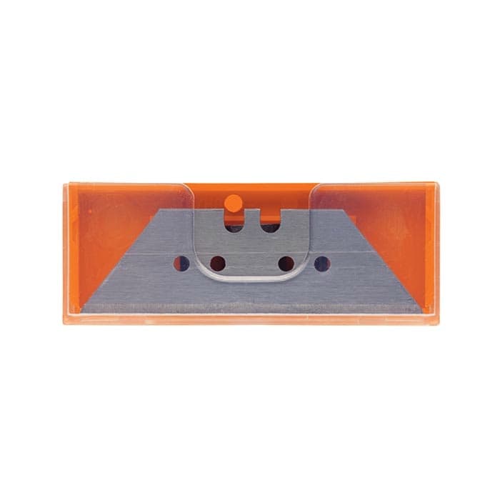 Lion 3 blade set, an orange plastic box with a visible metal blade inside