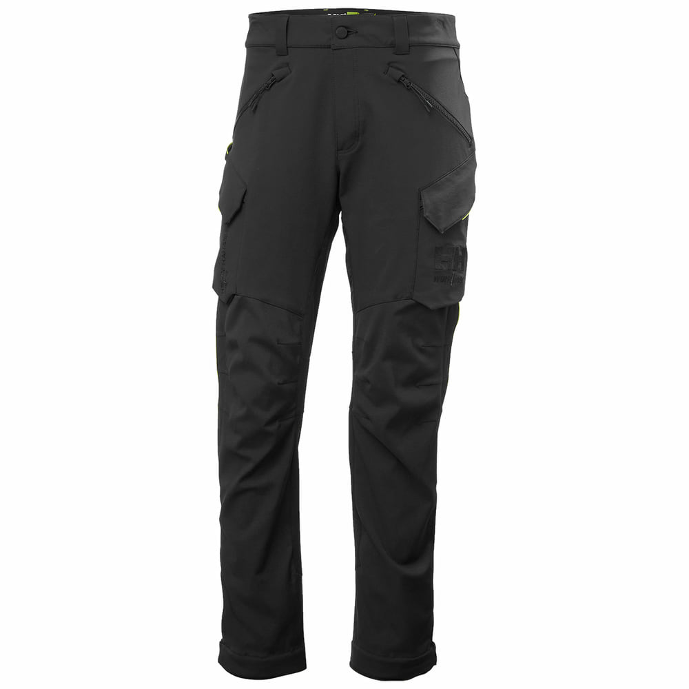 Magni Evolution cargo trousers, black work trousers with zippered front pockets and patch pockets on the sides