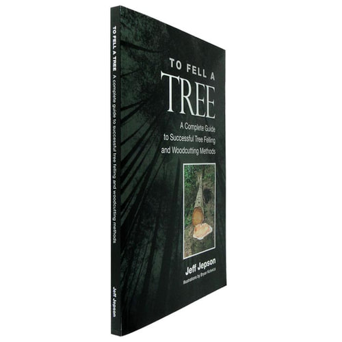 Book "To Fell A Tree" by Jeff Jepson, side view of the book with the same cover design as in the first picture