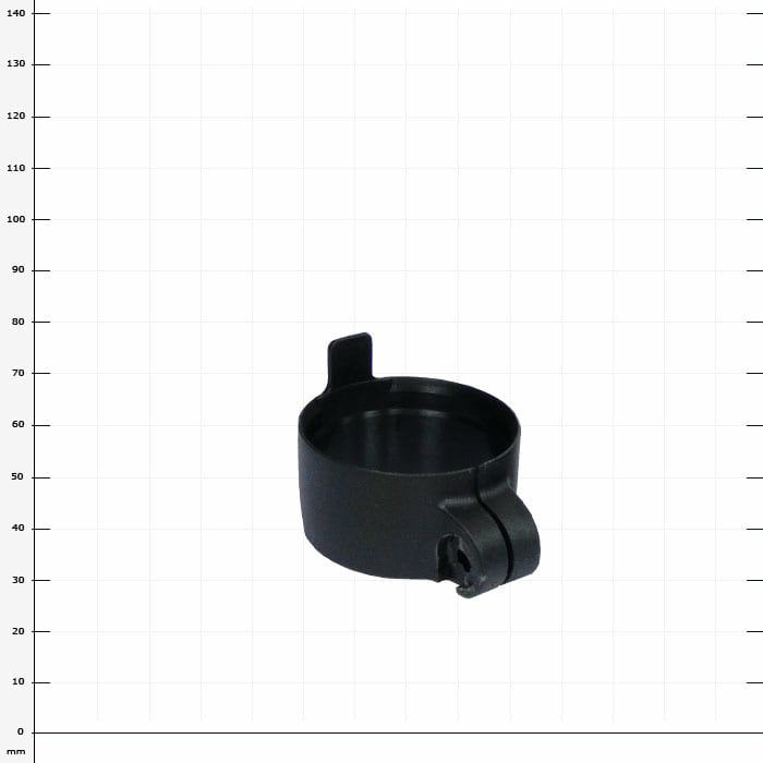 Ergo Silver Clamp XL, black round clamp made of plastic with a small lever