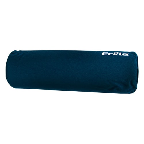 Beach Rolly neck brace by Eckla in dark blue with white Eckla logo, elongated and cylindrical shape