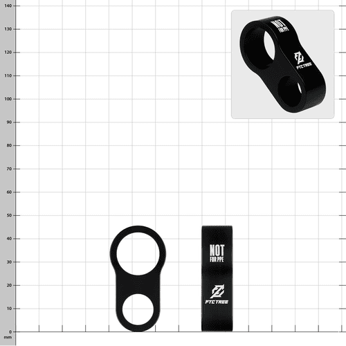 Rise-Up by FTC TREE, black metal part with two round openings and white inscription "NOT FOR PPE"