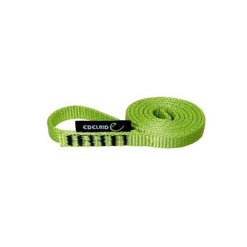 Tech Web by Edelrid, a green climbing band with black label and green markings