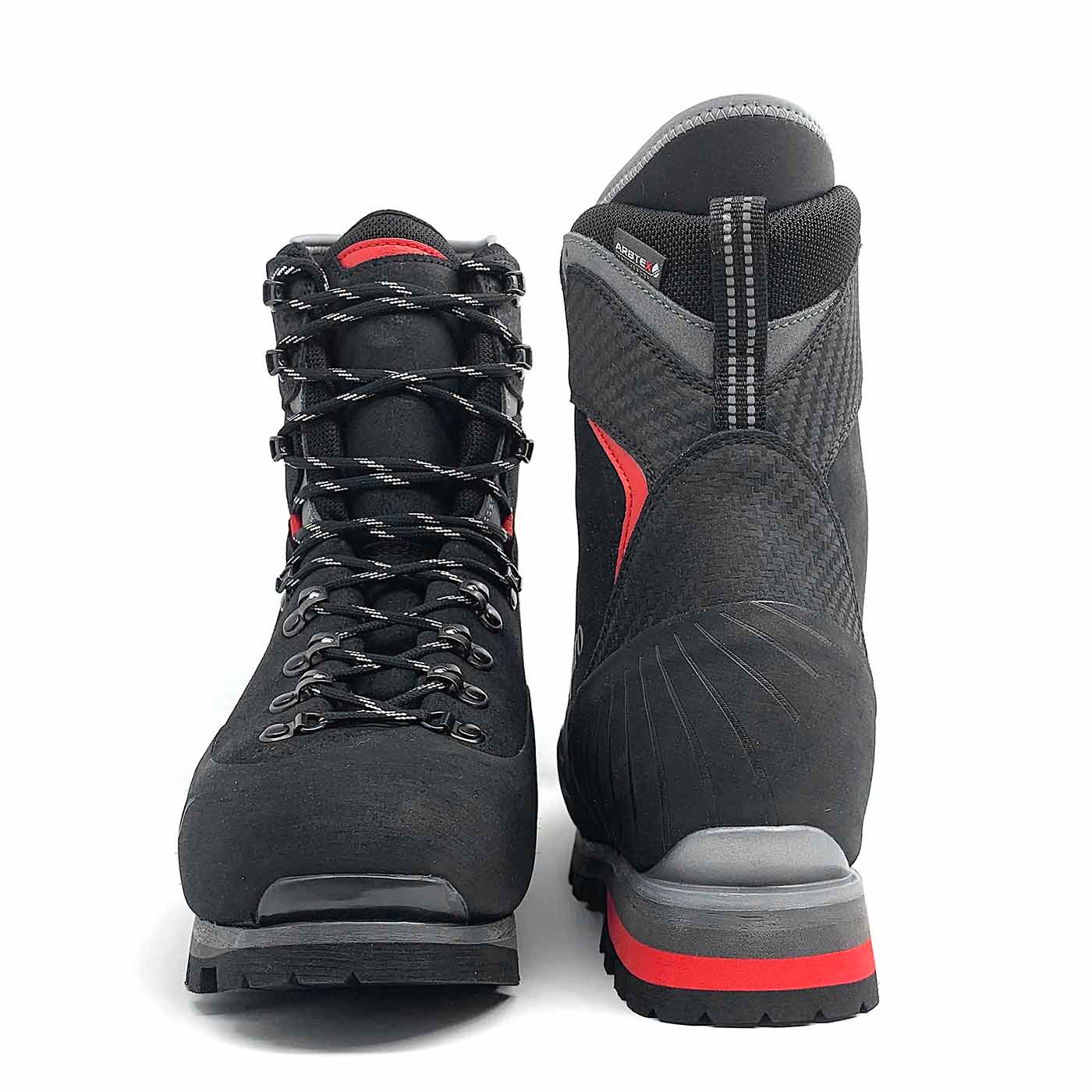 Orion Arbpro Black High Work Shoe with Laces, Front and Back View