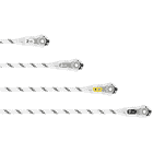 Grillon by Petzl, four white rope sections with lengths of 2 m, 3 m, 4 m and 5 m on plastic elements