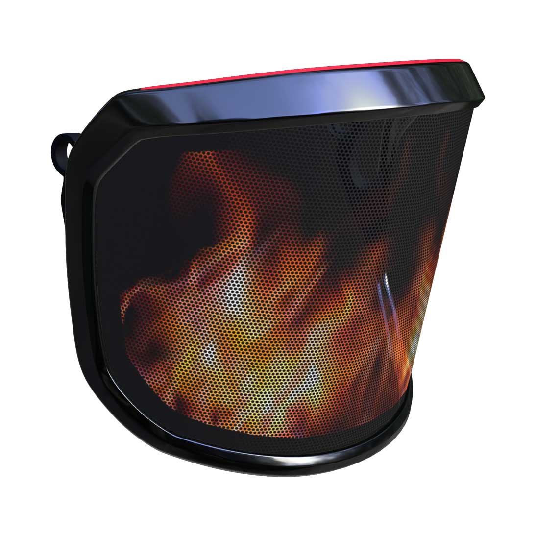 PROTOS® Visor Special Edition with black frame and flame design on the visor from diagonal left