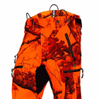 Breatheflex Pro Realtree Pants in Orange with Black Camouflage Pattern and Black Knee Reinforcements, Back View with Multiple Zippered Pockets