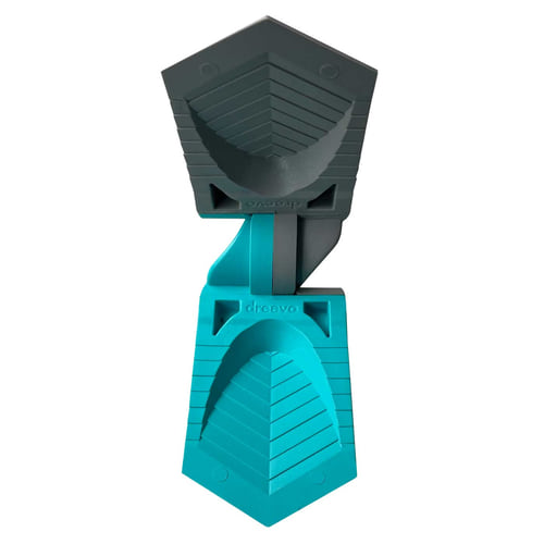 Dual wedge in turquoise and grey, unfolded product with visible underside and manufacturer name "dreevo"