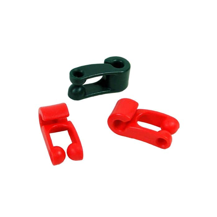 Fast Hook 3-pack with two red and one green plastic hook
