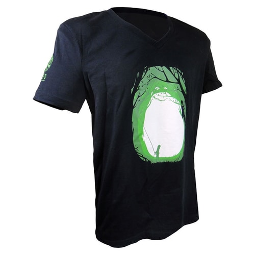 Inside Me Black Green & White Forest & Climbing V-Neck Freestanding T-Shirt