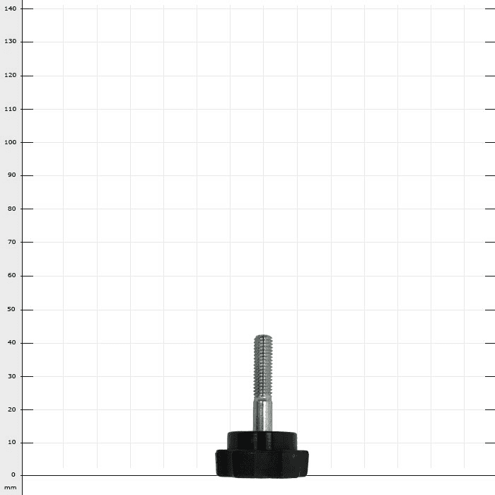 Zübat Telescopic Knurled Screw with Black, Hexagonal Handle and Silver Threaded Screw