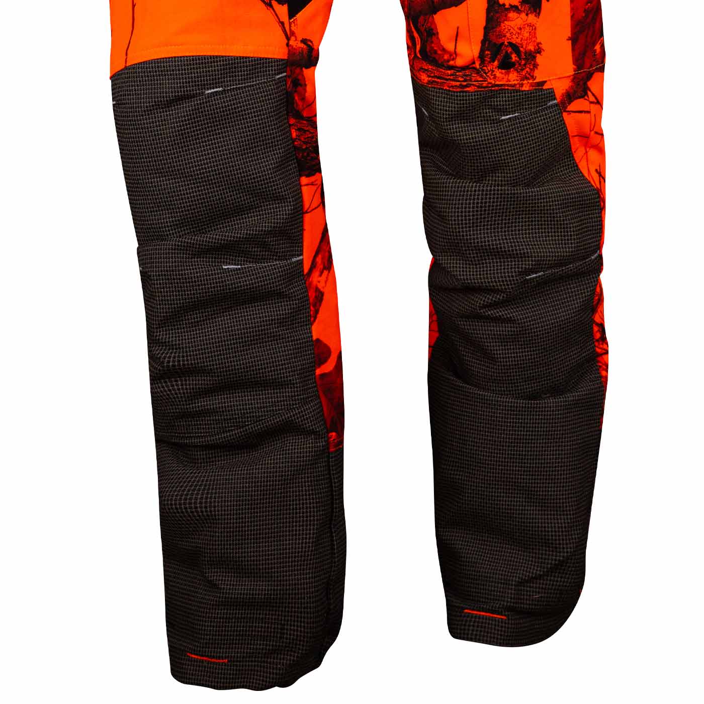 Breatheflex Pro Realtree Pants Detail of the black knee reinforcements with fine check pattern