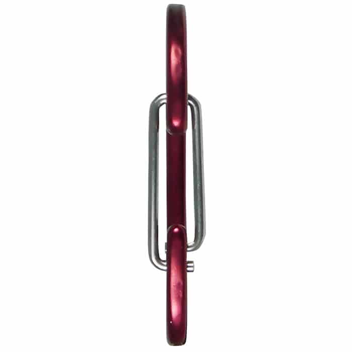 Wire 60 Snap Hook in Red with Silver Feather, Manufacturer Edelrid, Side View