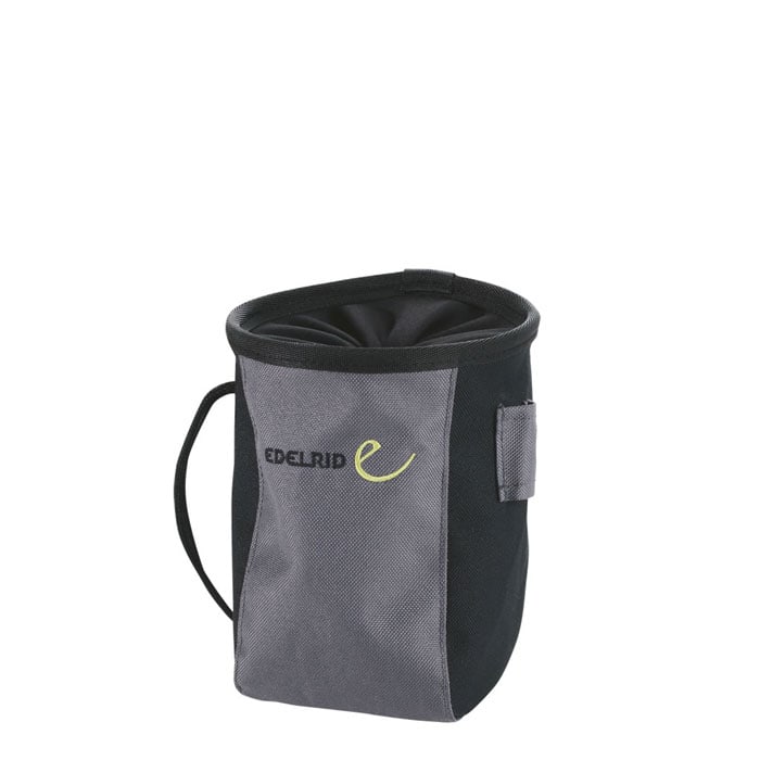 Stuff Bag by Edelrid, grey and black fabric bag with drawstring closure and carrying strap