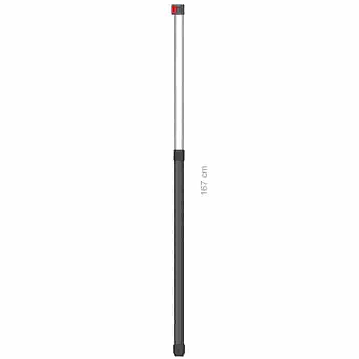 Hayauchi 370 Bottom Pole, Long Pole with Black Handle, Silver Shaft and Red Top Element, Length 167 cm