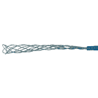 Cage awl, close-up of silver lattice-like end with blue handle