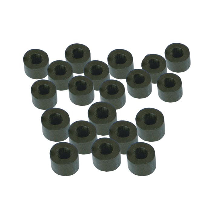 Fixing Rubbers, Black Small Round Rubber Rings with Hole in the Center, 20 Pieces