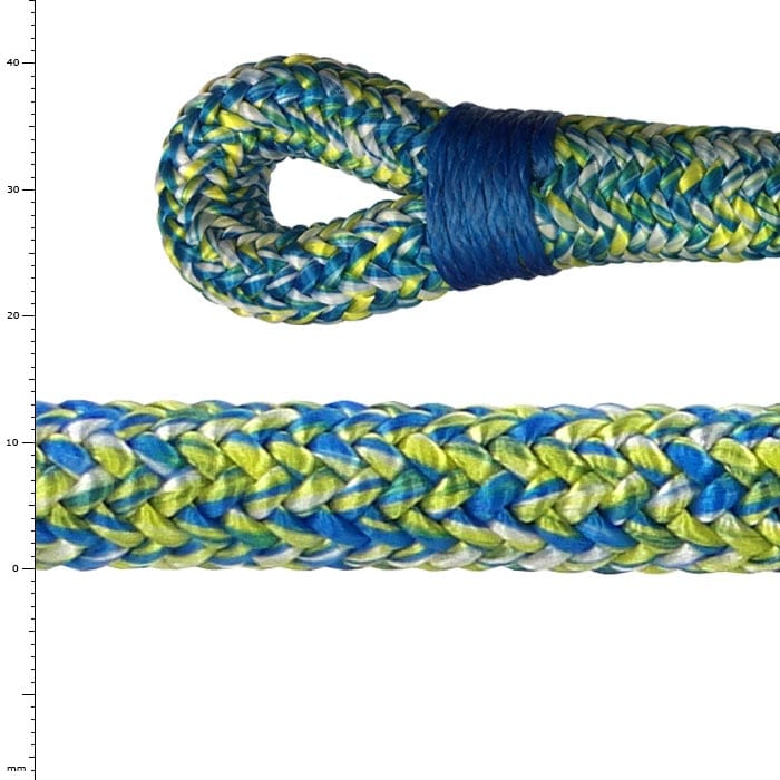 Safe Vision 13 colorful braided rope with loop and blue wrap at the end