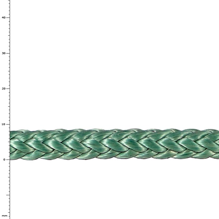 Ice Tail Blue greenish-blue braided rope with smooth surface