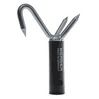 ArboRapid stop claw from Berger, black cylindrical handle with three pointed silver metal hooks, one of them curved