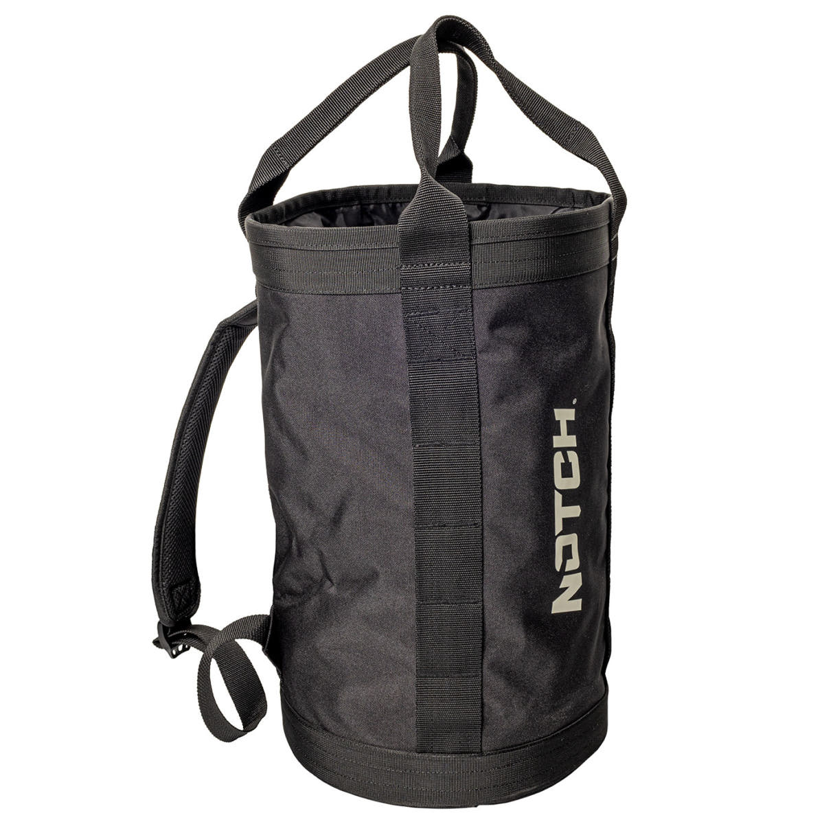 Pro 450 Bag, black bag with two carrying straps and a padded shoulder strap, manufacturer's notch, logo lettering on the side