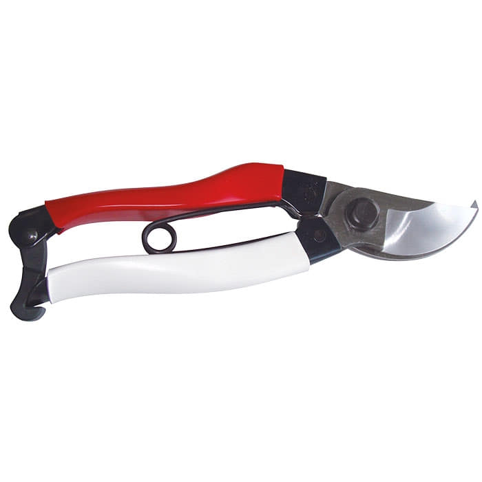 Okatsune 21 Pruning Shears with Red and White Handle and Silver Blade from manufacturer Okatsune