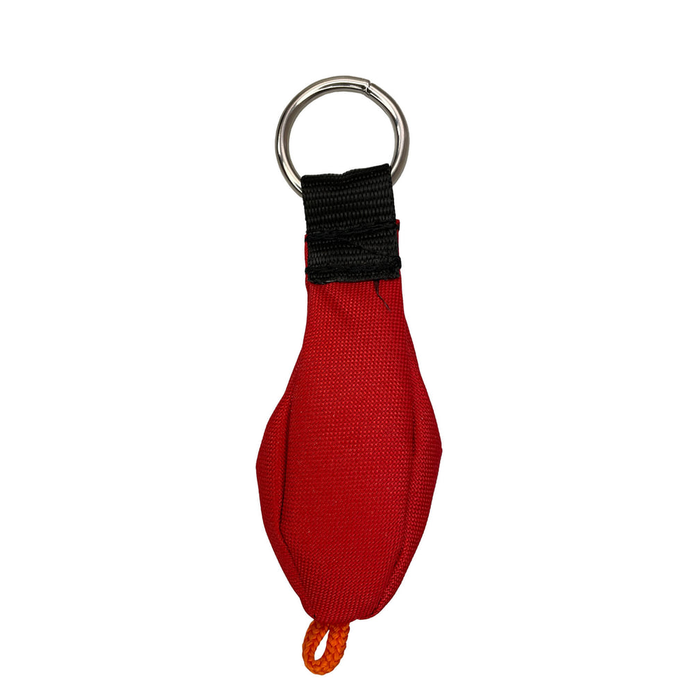 ECO Keychain in Red with Black Fabric Ribbon and Silver Keyring