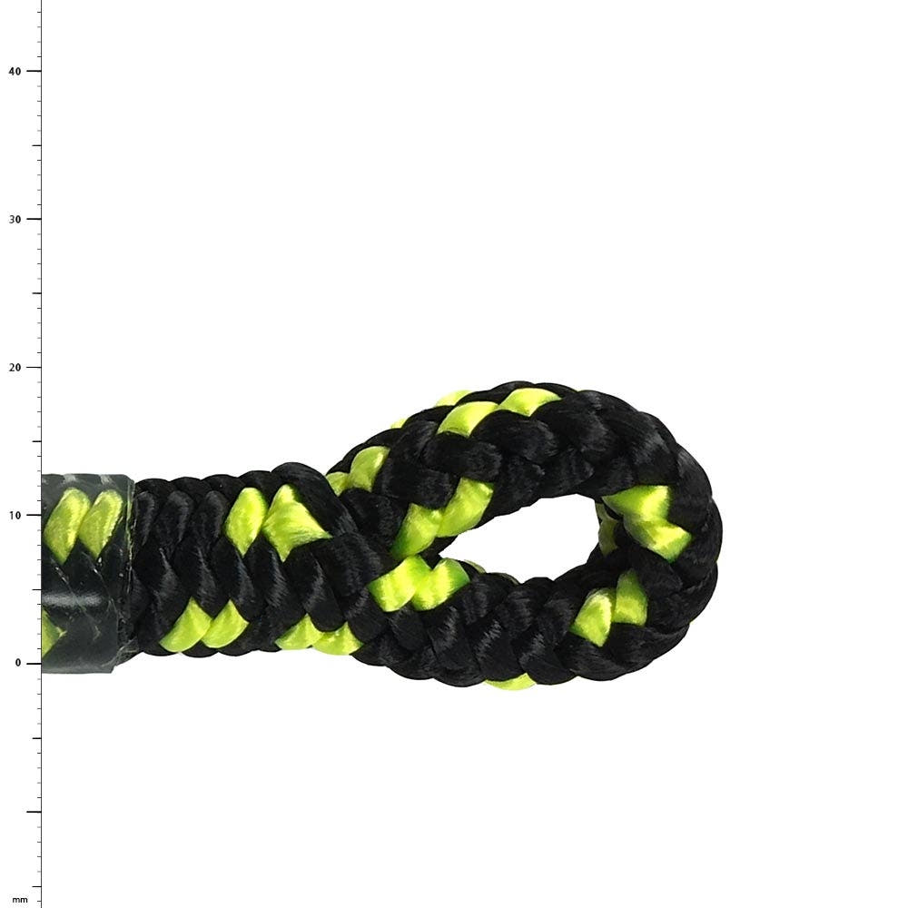 XP-e Bahamas Splice, Black and Yellow Green Braided Rope with Loop on One End