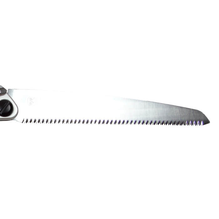 Super Accel 210-14 saw blade, silver saw blade with fine teeth and black handle
