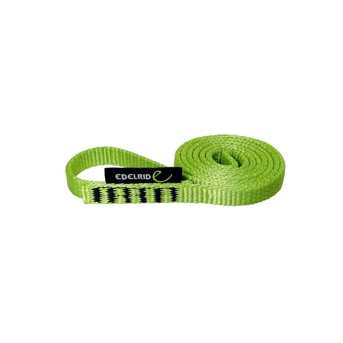Tech Web by Edelrid, a green climbing band with black label and green markings