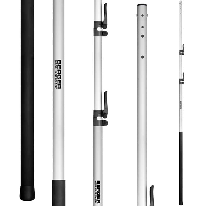 ArboRapid T3 465 from Berger, white telescopic rod with black handle and foot, inscription "BERGER MADE IN GERMANY" on the shaft