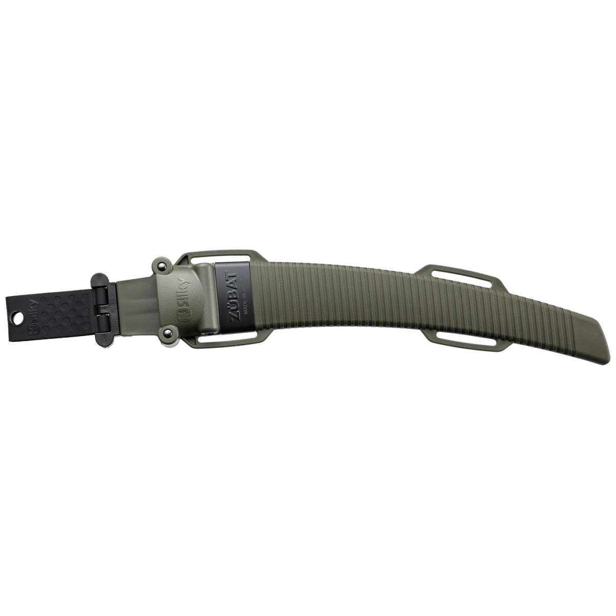 Zübat 330 holster in green with black fasteners and the inscription "Zübat" on the holster